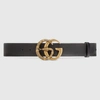 GUCCI GUCCI LEATHER BELT WITH DOUBLE G BUCKLE WITH SNAKE,458949CVE0T1000