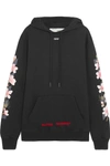 OFF-WHITE OVERSIZED PRINTED COTTON-JERSEY HOODED SWEATSHIRT