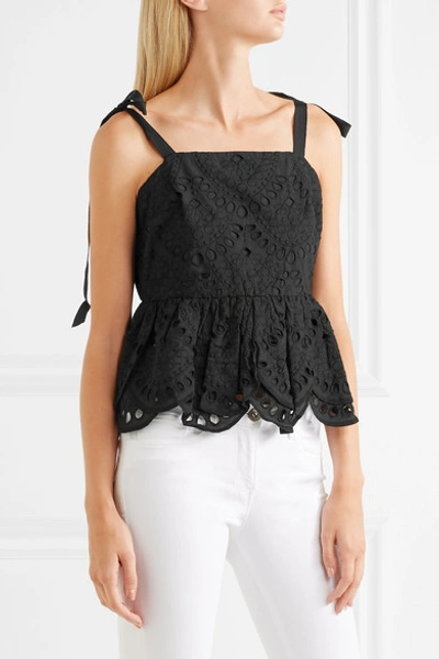 Shop Jcrew Stucco Grosgrain-trimmed Broderie Anglaise Top