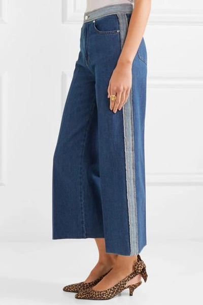 Shop Red Valentino Cropped High-rise Wide-leg Jeans In It38