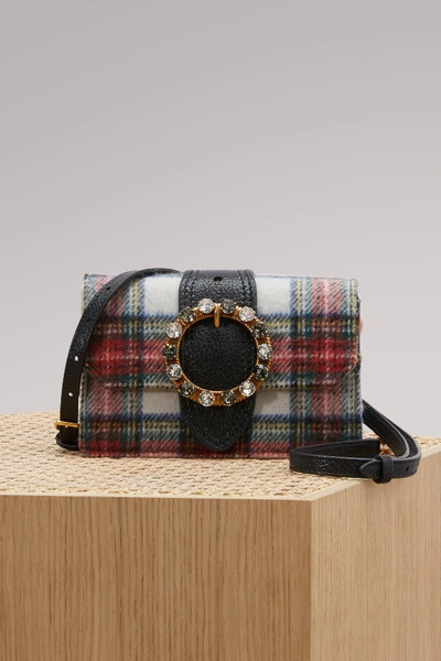 Shop Miu Miu Miu Lady Tartan Crossbody Bag