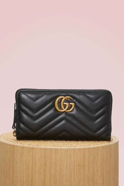 Shop Gucci Gg Marmont Zippered Wallet