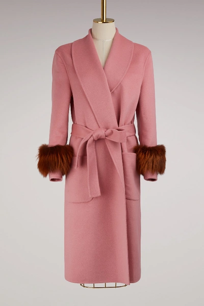 Shop Prada Reversible Coat In Pink