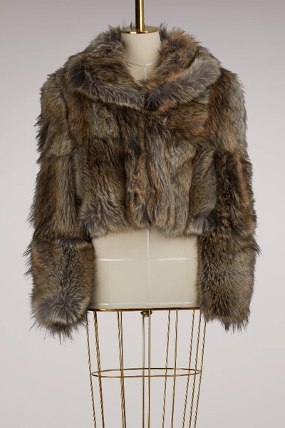 Shop Stella Mccartney Masha Faux Fur Coat In 1200 - Grey Fox