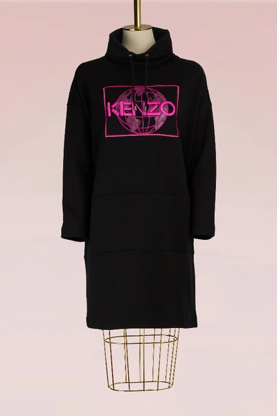 Shop Kenzo Cotton Sweater Dress In Black