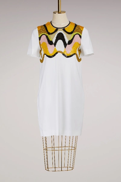 Shop Emilio Pucci Sequined Mini Dress In Bianco