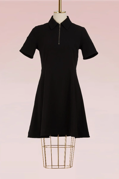 Shop Kenzo Fit And Flare Polo Dress In Black