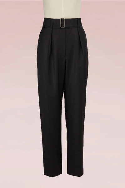 Shop Kenzo Wool Peg Pants In Black