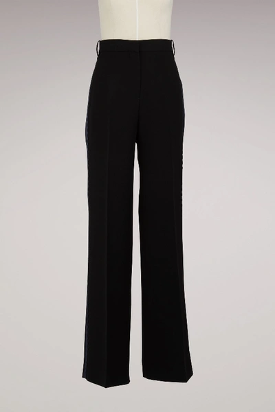 Shop Victoria Victoria Beckham Wide-leg Tux Pants In Black/ Navy
