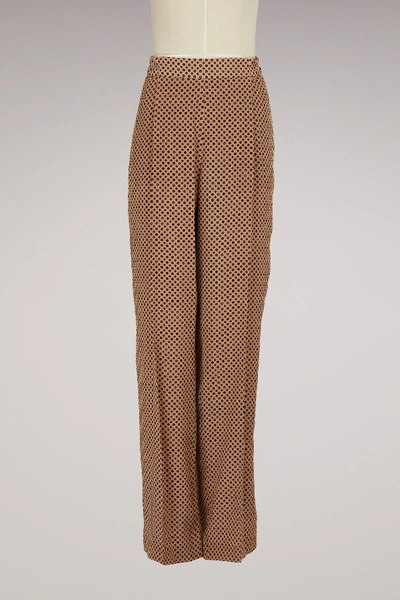 Shop Stella Mccartney Silk Wide-leg Pants In 2742 - Camel
