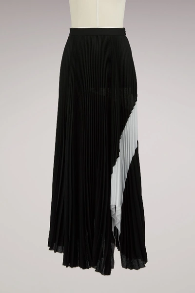 Shop Proenza Schouler Pleated Maxi Skirt In 10201 Black/white