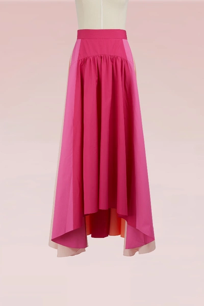 Shop Peter Pilotto Paneled Cotton Skirt In Fuchsia