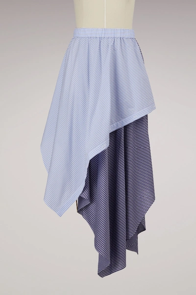 Shop Opening Ceremony Asymmetric Striped Skirt In Pale Blue Multi