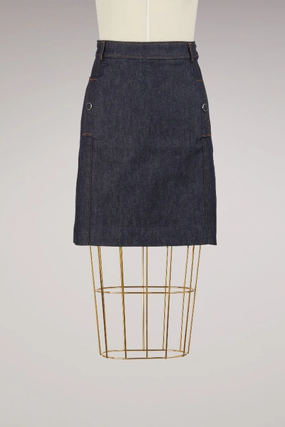 Shop Vanessa Seward Denim Austin Skirt In Indigo