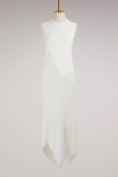 Shop Proenza Schouler Asymmetrical Knit Dress In 00101 Off White