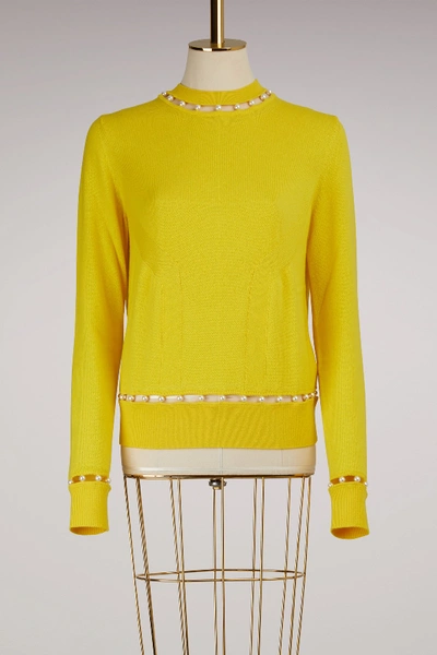 Shop Givenchy Pearl Sweater In Yellow