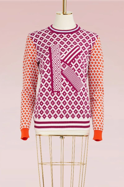 Shop Kenzo Wool K Sweater In Deep Fuschia