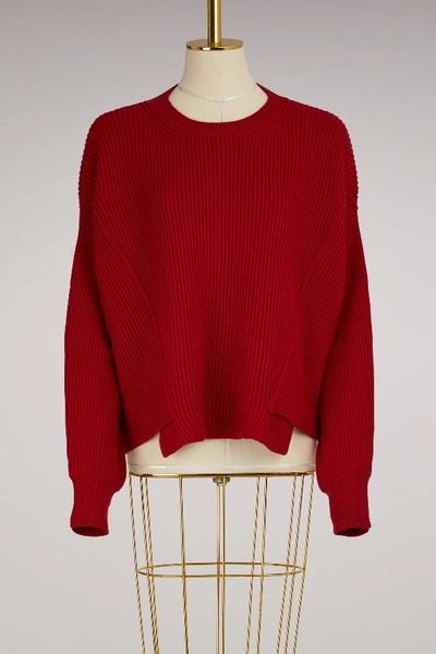 Shop Stella Mccartney Wool Panel Sweater In 6501 - Cranberry