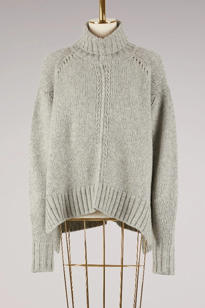 Shop Isabel Marant Wool Dasty Sweater In Light Grey