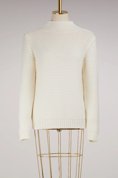 Shop Apc Virgin Wool Seldovia Sweater In Blanc Casse