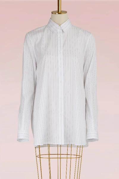 Shop Jil Sander Striped Cotton Shirt In White