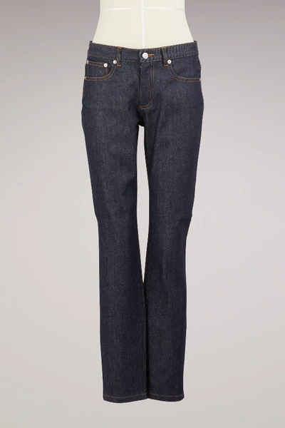 Shop Apc Standard High Jeans In Indigo