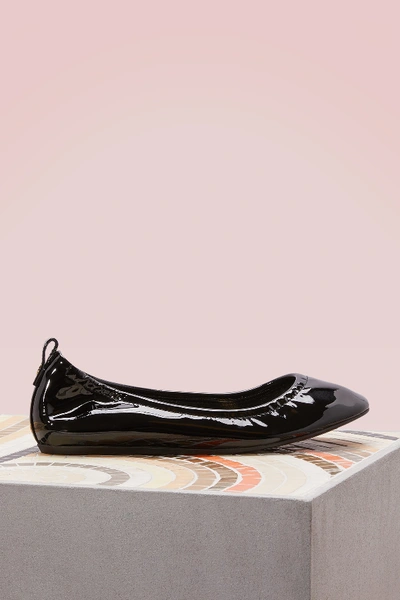 Shop Lanvin Leather Ballet Flats In Noir