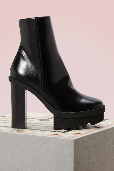 Shop Stella Mccartney Platform Ankle Boots In 1000 - Black