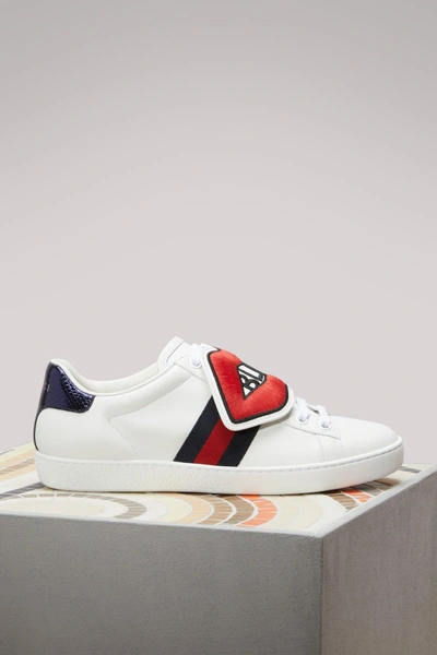 Gucci Ace Sneakers With Detachable Embroideries In Bia/bia/bia/brb/r.fl ...
