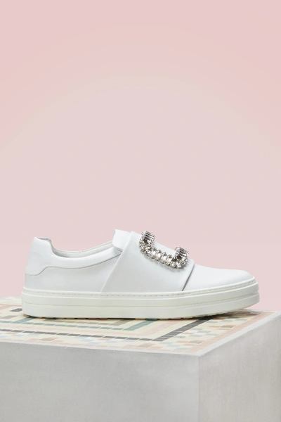 Shop Roger Vivier Viv Strass Sneakers In White