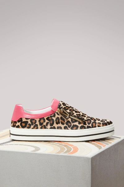 Shop Roger Vivier Sneaky Viv Sneakers In Pony Leopard+pink