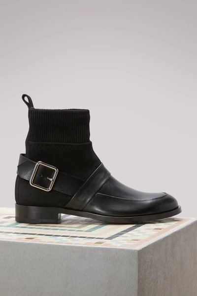 Shop Pierre Hardy Suede Calfskin Ankle Boots In Black