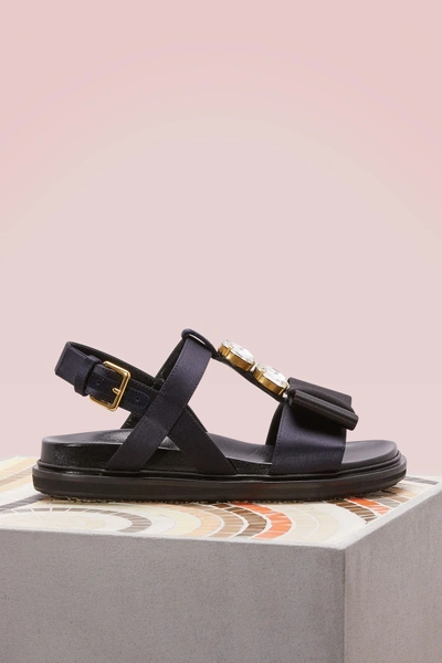 Shop Marni Sandals In Blublack