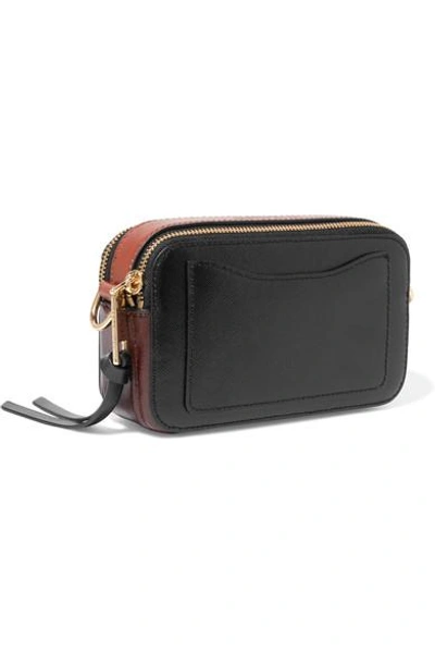Shop Marc Jacobs Snapshot Textured-leather Shoulder Bag In Black