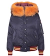 MIU MIU FUR-TRIMMED CROPPED PARKA,P00269373