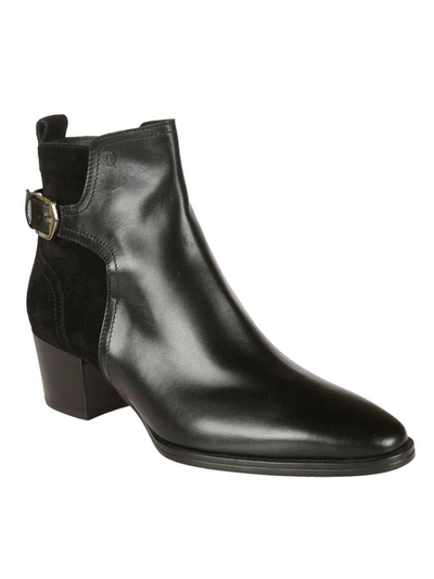 Shop Tod's Chunky Heel Ankle Boots In Black