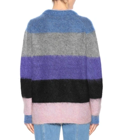 Shop Acne Studios Albah Mohair And Wool-blend Sweater In Multi Mix Stripe