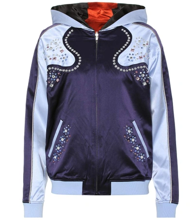 Opening Ceremony 'love Stings' Reversible Embellished Silk Track Jacket In Eclipse Multi