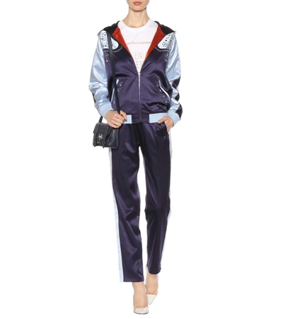 Shop Opening Ceremony Reversible Silk Satin Jacket In Eclipse Multicolor