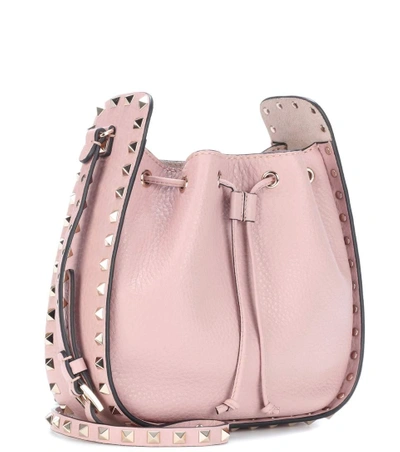 Shop Valentino Garavani Rockstud Leather Shoulder Bag In Pink