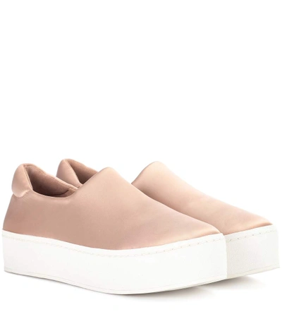 Opening Ceremony Cici Satin Platform Sneakers In Beige