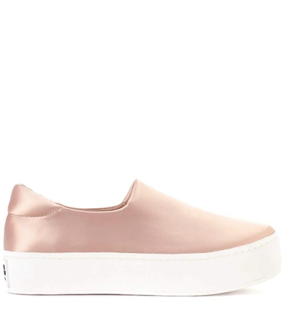 Shop Opening Ceremony Cici Satin Platform Sneakers In Beige