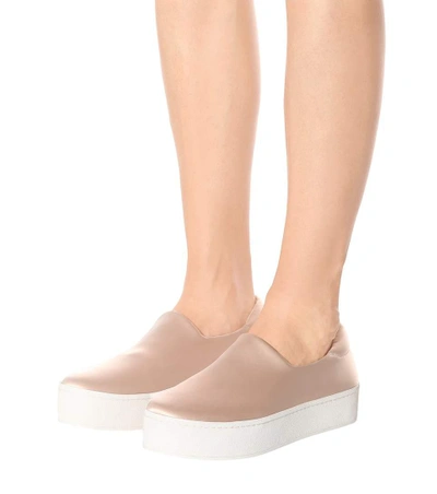 Shop Opening Ceremony Cici Satin Platform Sneakers In Beige