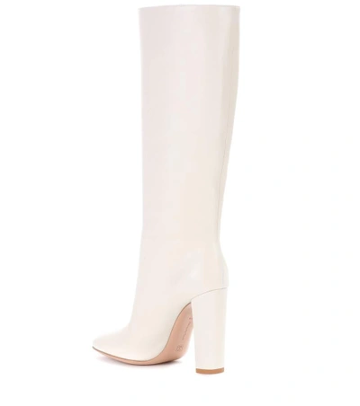 Shop Gianvito Rossi Exclusive To Mytheresa.com – Laura 85 Leather Boots In Offwhite