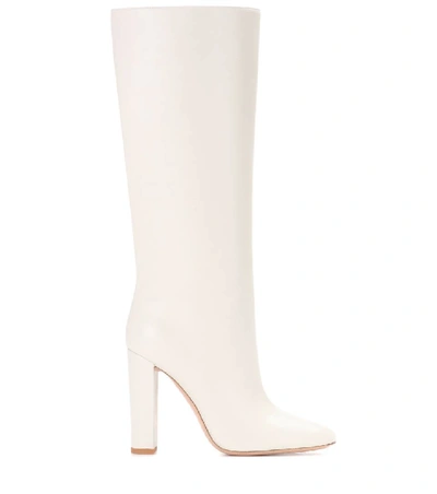 Shop Gianvito Rossi Exclusive To Mytheresa.com – Laura 85 Leather Boots In Offwhite