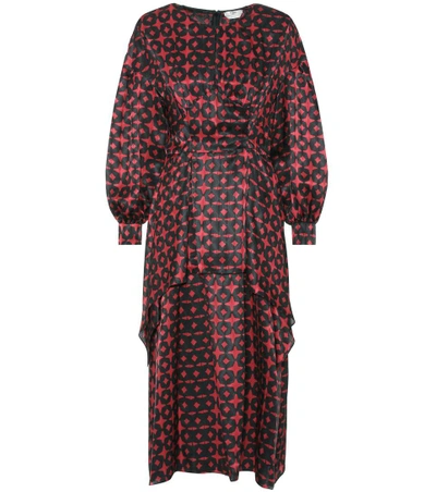 Shop Fendi Printed Silk Dress In Castoroil