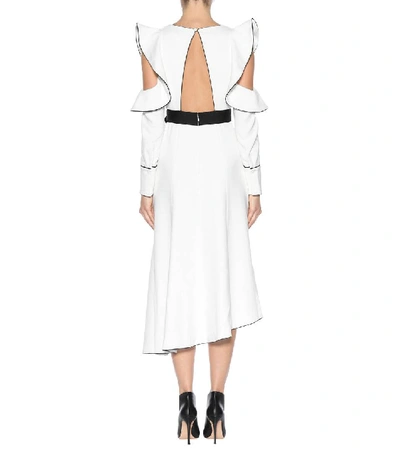 Shop Self-portrait Monochrome Asymmetric Crêpe Dress In White