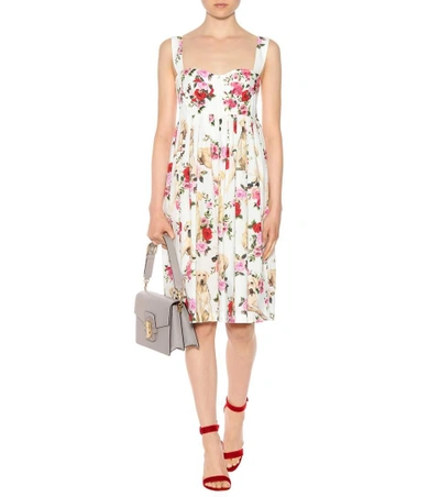 Shop Dolce & Gabbana Floral-printed Cotton Dress In Mimmo Foedo Liaeco