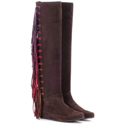 Etro Suede Boots In Brown