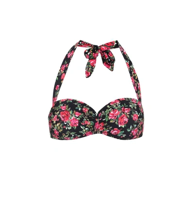 Dolce & Gabbana Floral-printed Bikini Top In Multicoloured